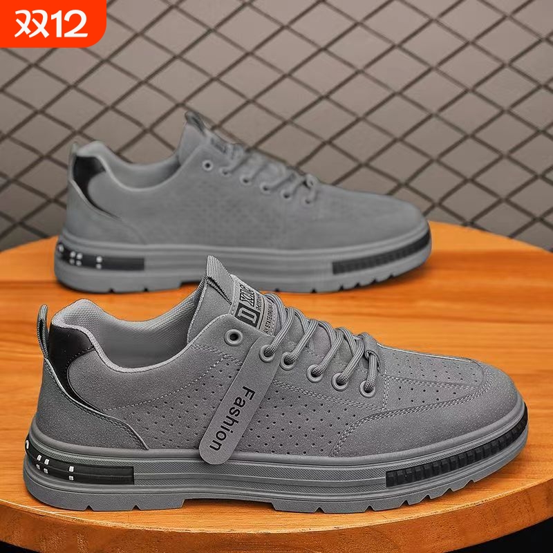 劳保工作男鞋春季防滑耐磨工地干活板鞋休闲运动工装马丁潮鞋户外