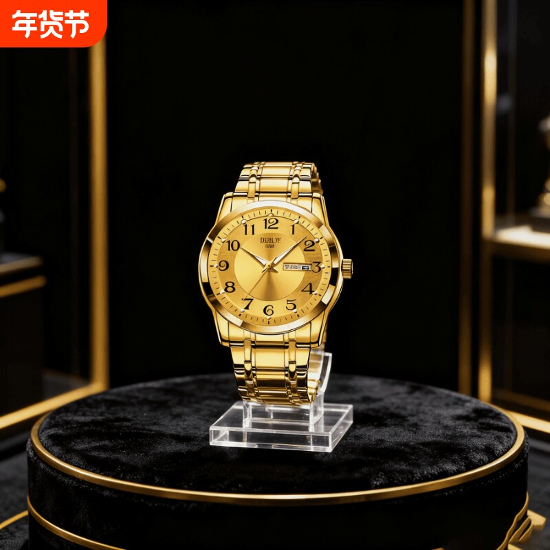 手表瑞士名表正品全自动机械风石英表商务高级感夜光防水时尚钢带