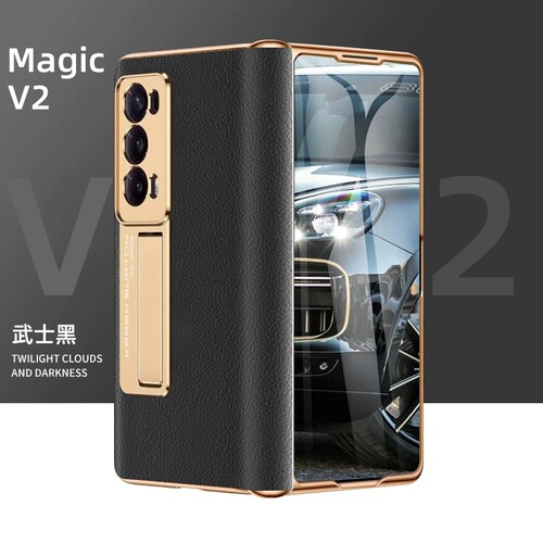 荣耀magicvs2电镀真皮铰链保护壳
