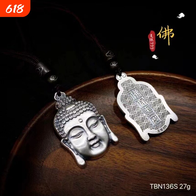 批发S999足银纯银复古磨砂哑光泰银佛像吊坠大日如来观音弥勒厂家