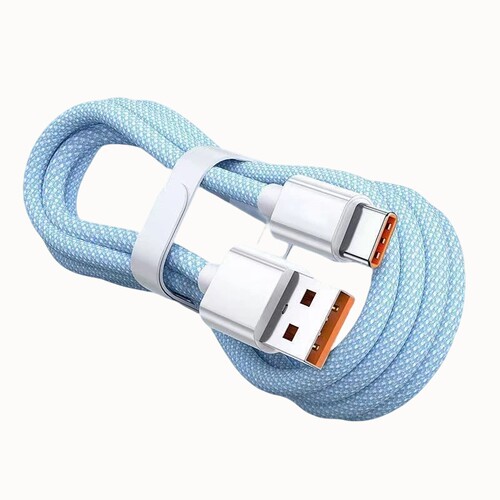 100W快充数据线适用华为荣耀充电线typec蓝色1.5米单条