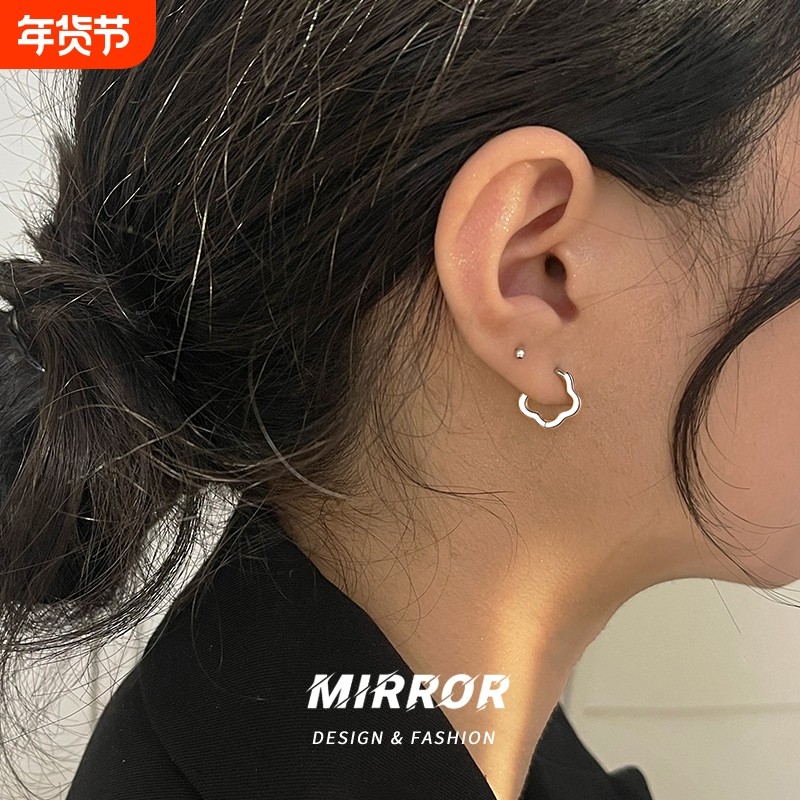 小麋人925纯银花朵耳扣女耳环耳饰小众设计ins风少女心耳钉20