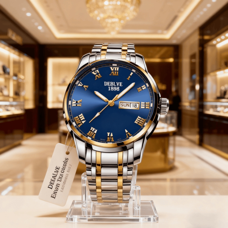 手表男款全自动男表数字双日历防水腕表男机械风全自动防水高级感