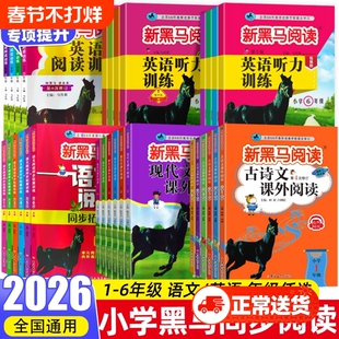2026新黑马阅读语文现代文课外阅读古诗文英语听力训练小学一二年级三年级四年级五年级六年级每日一练阅读理解专项训练同步