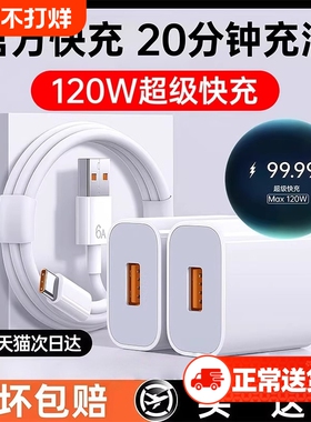 适用华为120W充电器线套装原装66w超级闪充mate60Pro/50/40/30/20/P60/pro/pura70/x3/x5/nova9手机数据线6A