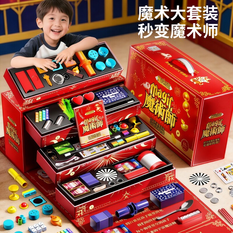 儿童魔术师道具大礼盒玩具高级套装小学生震撼表演新年礼物男女孩