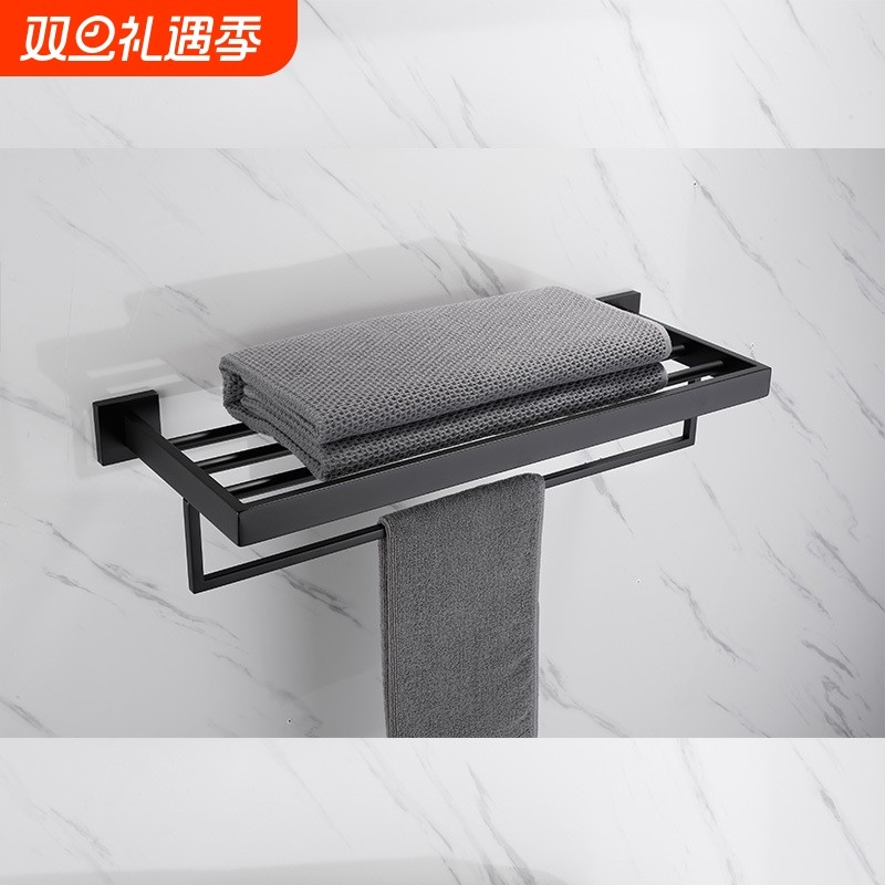 工程不锈钢卫浴挂件套装浴室置物架毛巾杆方形浴巾架毛巾架套装