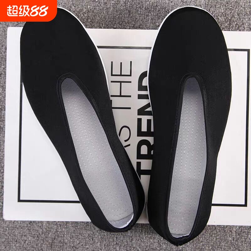 老北京圆口布鞋软底防滑中老年传统太极老头透气耐磨鞋不累脚圆头