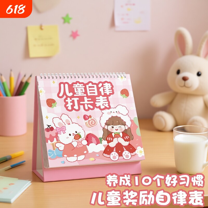 儿童成长自律表贴纸奖励孩子的积分卡每日学习计划记录本好行为习惯养成小学生作息时间管理奖罚打卡墙贴暑假