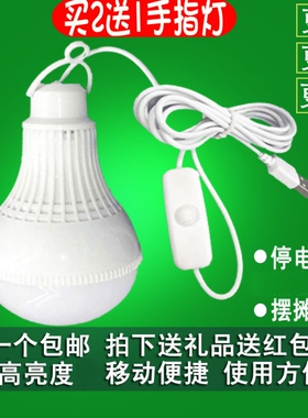 超亮usb灯泡led灯节能小夜灯护眼宿舍灯充电宝应急灯摆摊灯地摊灯