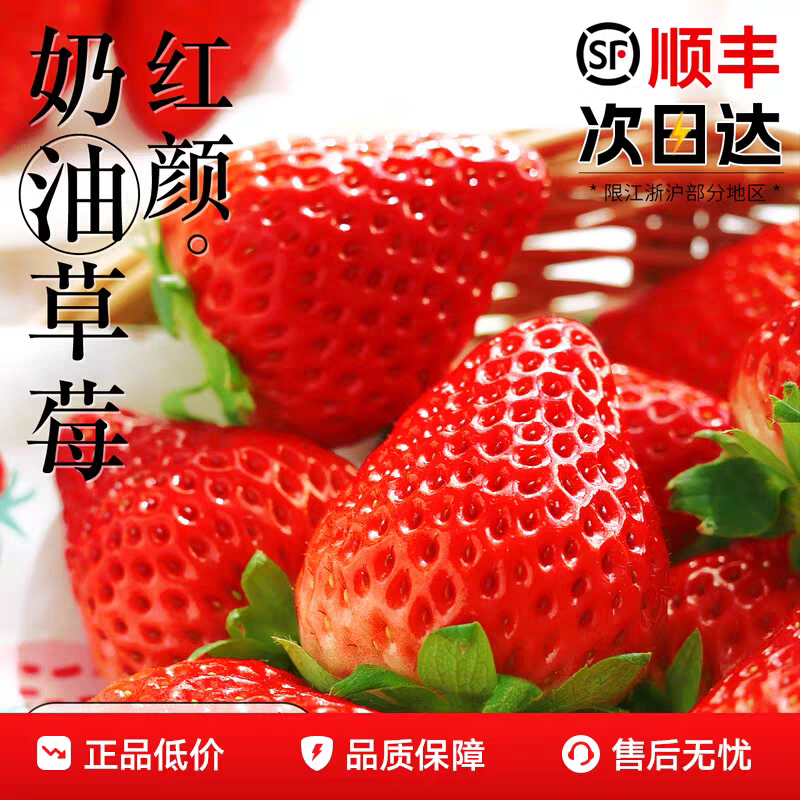 奶油草莓红颜牛奶草莓新鲜现摘当季水果顺丰包邮