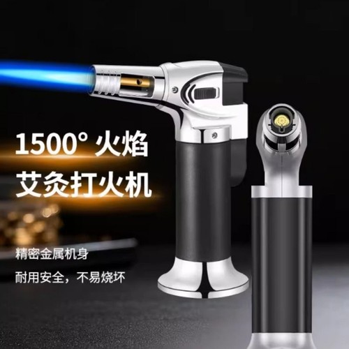 防风充气体打火机艾灸点火棒烟雪茄户外烧烤专用直冲蓝焰火机喷枪