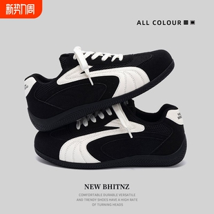 德训鞋男款夏季网面透气轻便软底休闲板鞋情侣潮流青年运动阿甘鞋