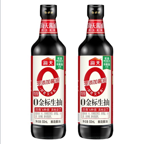 海天0金标生抽500ml（PET）*2