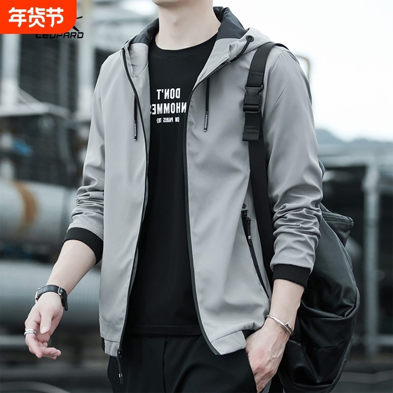 豹春秋季男士夹克衫休闲连帽运动保暖外衣男装衣服工装上衣防风,运动服/休闲服装,运动茄克/外套,淘宝优惠券,粉丝福利购,淘宝优惠卷