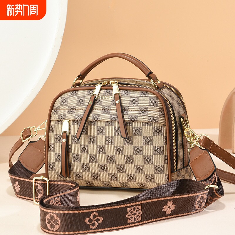 店酷奇爆款流行女包包新款潮高级感妈妈手提小圆包经典洋气老花