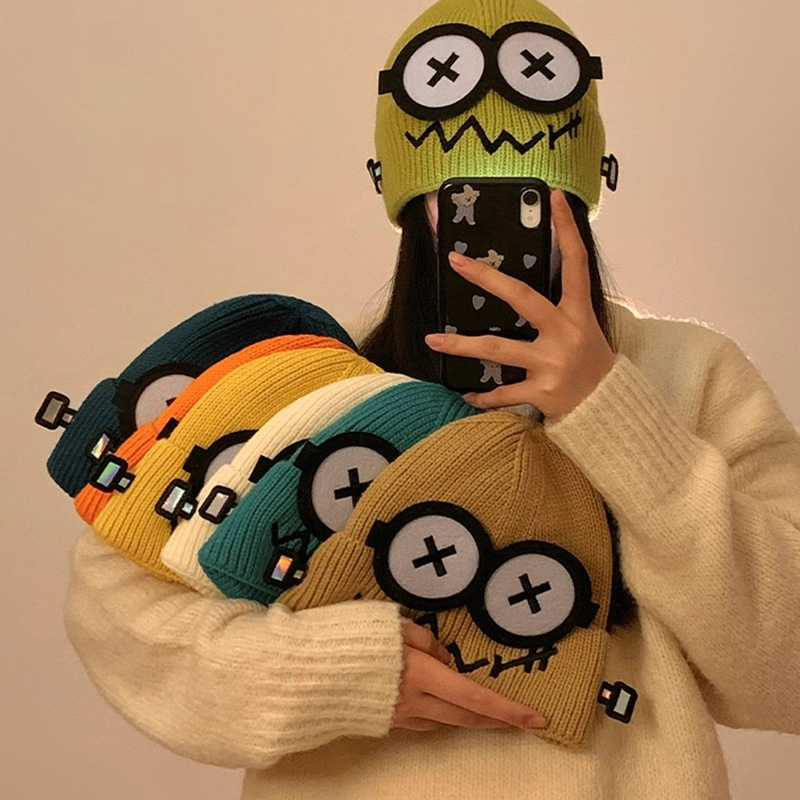 可爱搞怪针织毛线帽秋冬新款保暖