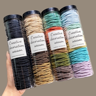 新年橡皮筋发圈头绳女扎头高弹力耐用不勒头发绳2026新款 简约黑色