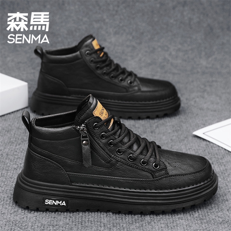 森马2025年新款高帮男冬季加绒加厚保暖棉鞋男皮毛一体劳保休闲