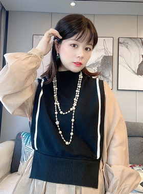 长款珍珠项链女轻奢气质百搭网红装饰品毛衣链小香风欧美外贸批发