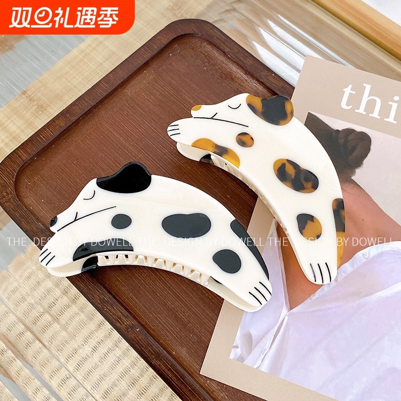 朵薇饰品可爱小狗造型盘发抓夹醋酸发夹韩式鲨鱼夹后脑勺发抓头饰