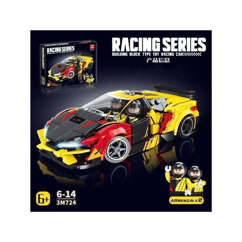 科技感赛车儿童启发智力积木拼装玩具跑车男孩子兼容乐高