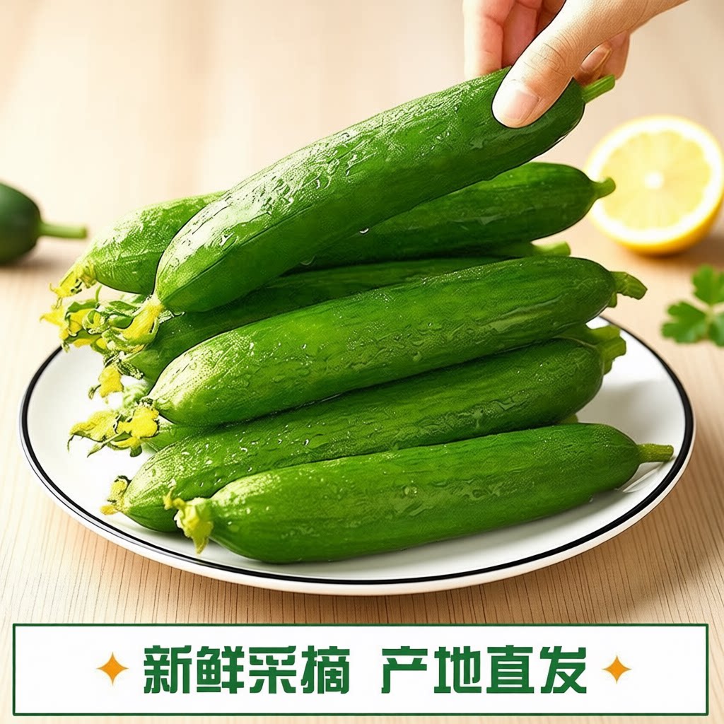 水果黄瓜5斤新鲜小黄瓜脆甜无刺生吃蔬菜包邮自提生鲜现摘凉拌