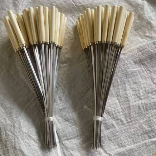 不锈钢木柄烧烤签加长加