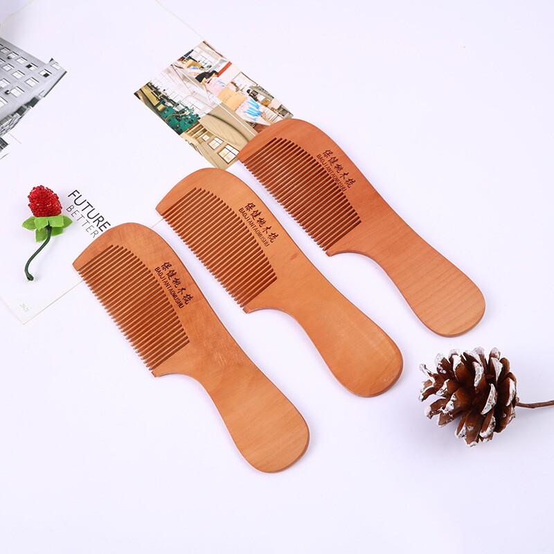 天然桃木防静电梳子户真品檀木梳牛角防男士女士专用月牙细齿木制