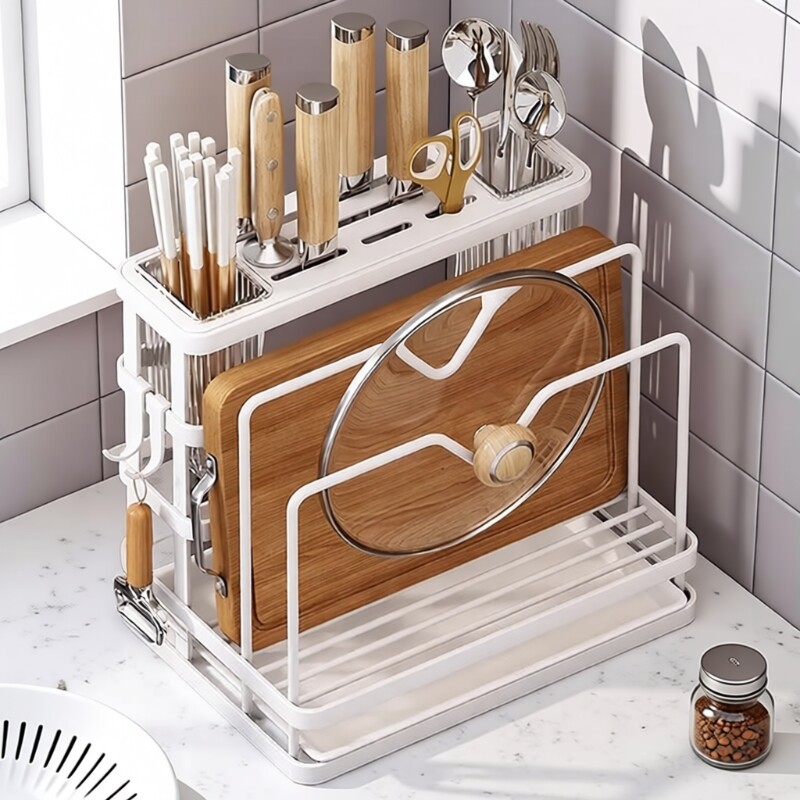 厨房置物架刀架菜板放置架菜刀砧板一体刀具收纳架台面多功能壁挂