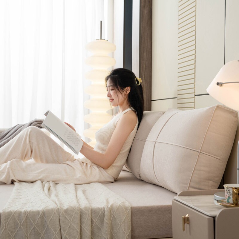 简约床头靠垫床上软包靠背榻榻米靠枕护腰垫背组合客厅飘窗可拆洗