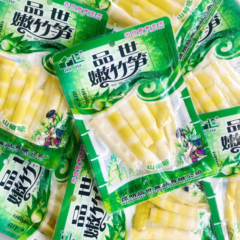 品世云南泡椒嫩竹笋酸辣笋尖35g/90g小包装网红休闲零食整箱批发