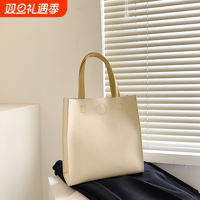 简约手提休闲纯色托特包2023年春季流行包包新款潮流女包时尚单肩