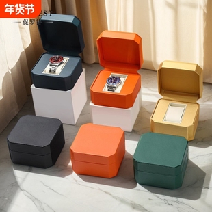 PU高档手表盒适用浪琴劳力士 便携式男女通用表盒 收纳盒设计