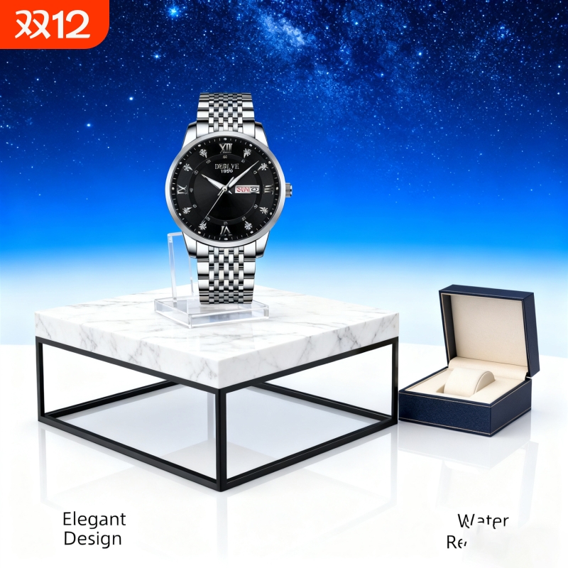 正品名牌钢带商务防水石英腕表高级感男士男款手表全自动非机械表