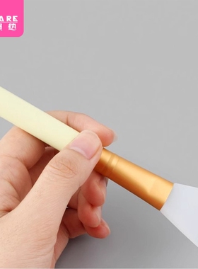 面膜刷BC1sl001-杏色扁平搅拌棒软硅胶头脸部涂抹式泥膜工具美容