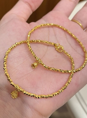 碎金小黄鱼铃兰花手链小众设计感简约时尚百搭个性高级蹦迪珠手镯