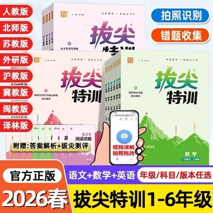 2026初中拔尖特训七八九年级上册语文数学英语物理化学人教版华师培优练习册初尖子生题库专项训练外研版译林版试卷科学沪科版新版
