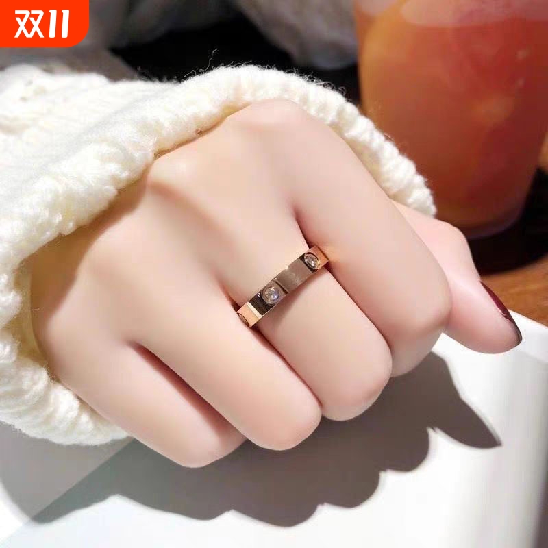 LOVE系列戒指钻石经典款结婚送情侣闺蜜女友礼物玫瑰金刻字