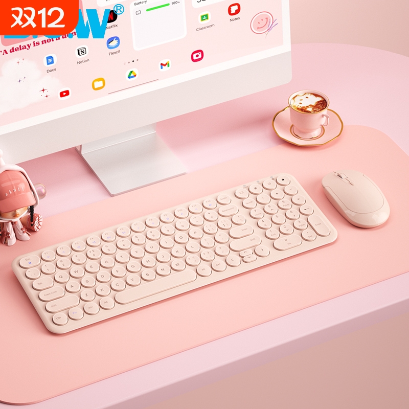 BOW轻薄键鼠套装手感好台式通用