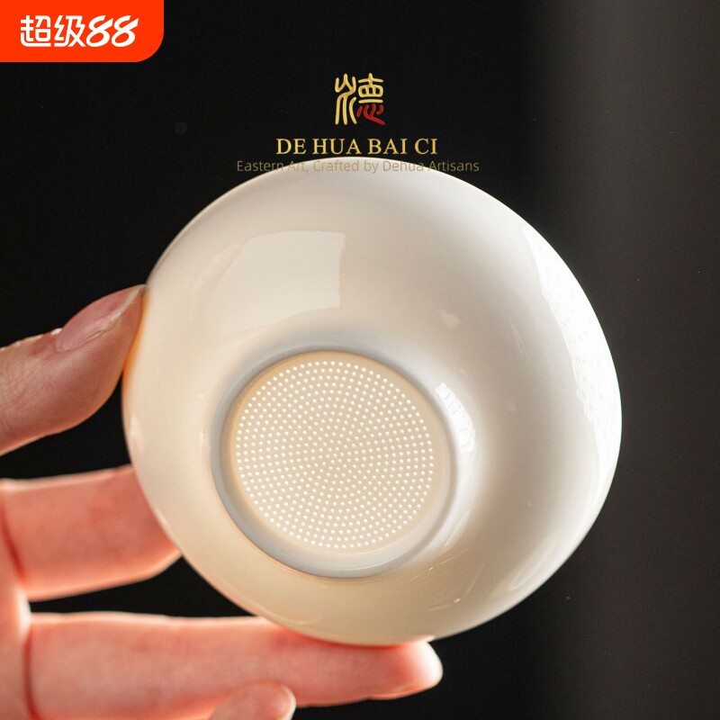 陶瓷茶漏茶滤德化白瓷茶具配件图片