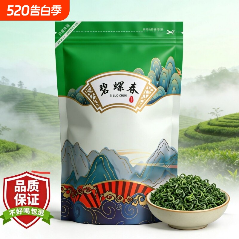 明前碧螺春绿茶花果香新茶高山云雾浓香耐泡茶叶袋装250g散装炒青