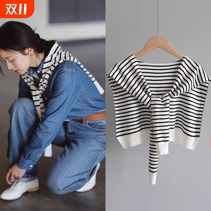 衬衫披肩小坎肩女外搭围巾针织