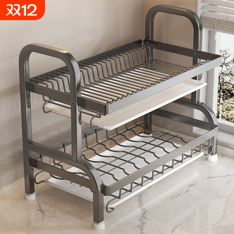 厨房置物架碗盘碗碟收纳架多功能洗碗盆碗筷碗柜放碗架沥水收纳架