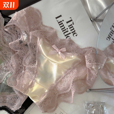 宫廷复古新款性感个性蕾丝女士纯棉裆内裤法式少女纯欲三角裤低腰