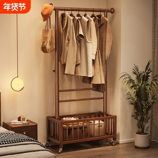 实木衣架落地挂衣架卧室衣帽架衣服架晾衣架床头结实白色客厅移动