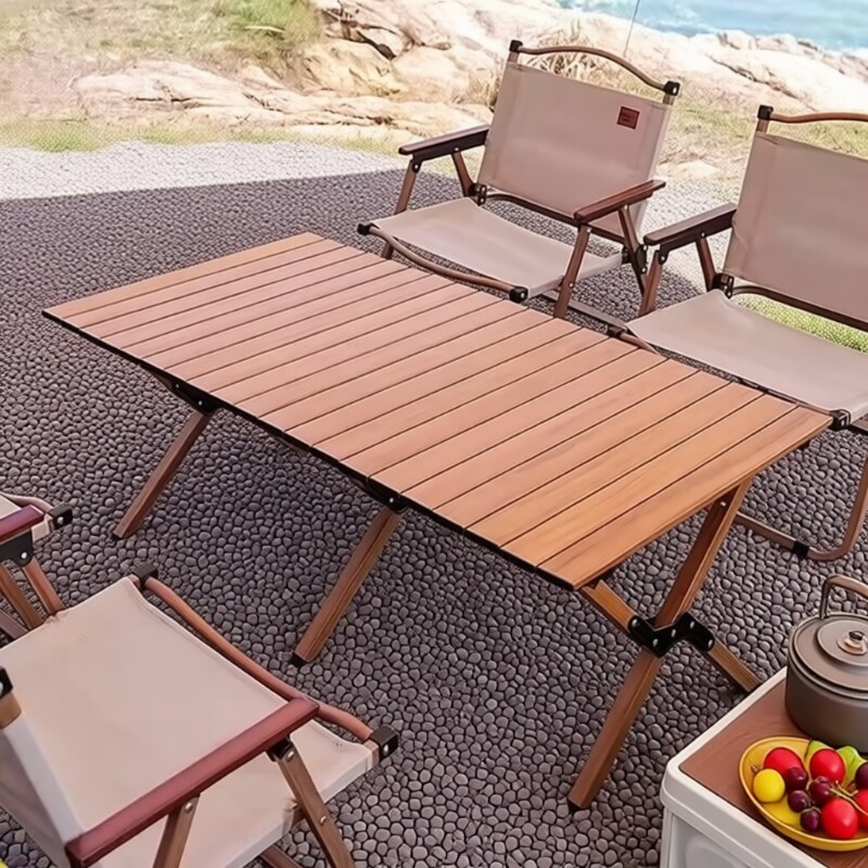 户外折叠桌桌子蛋卷桌合金钢便携式野餐桌椅超轻露营装户外露营