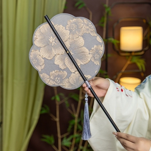 古风箭竹腰扇汉服团扇中国风流苏可卷曲折扇古典便携挂腰扇子