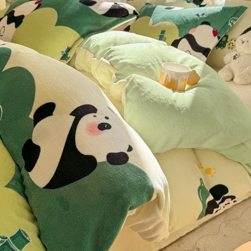 冬季加厚牛奶绒四件套珊瑚绒被套双面加绒毛床单床上三件套法兰绒,床上用品,被套,淘宝优惠券,粉丝福利购,淘宝优惠卷