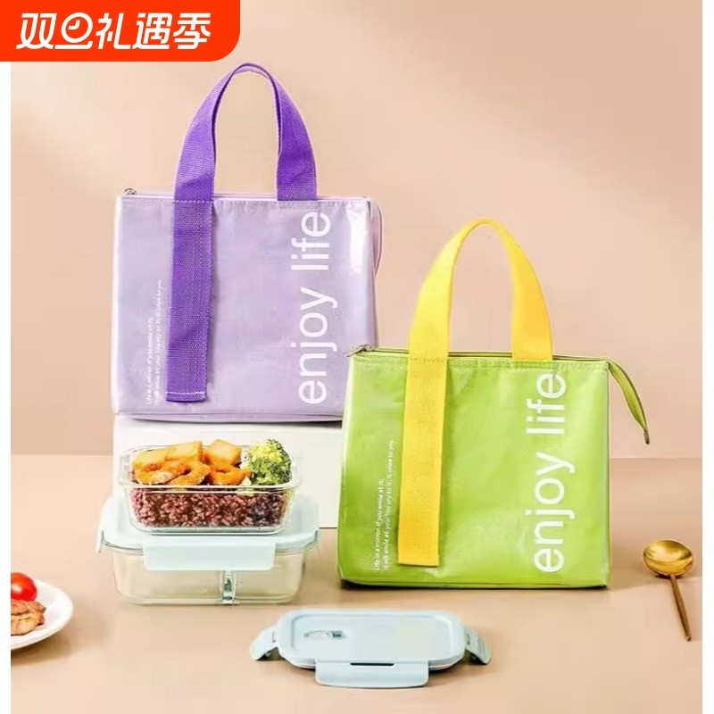 PU便当袋防水手提饭盒袋带饭保温袋防油便当包保温学生手提包收纳